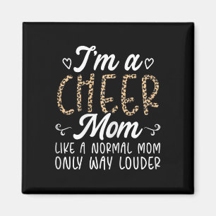 Lustiger Cheerleading-Fan Leopard-Muster Frauen Ch Magnet