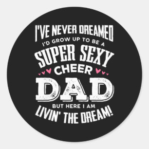 Lustiger Cheerleading-Vater Vater Cheer Vater Runder Aufkleber