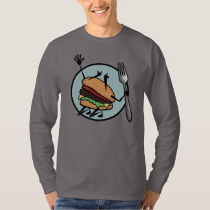LUSTIGER CHEESEBURGER-LANGER HÜLSEN-T - SHIRT