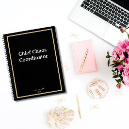 Lustiger Chef Chaos Koordinator Schwarz Gold Benut Notizbuch
