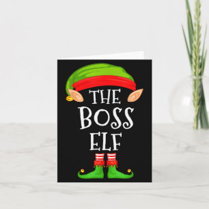 Lustiger Chef-Elf-Familien-Weihnachts-Chef-Elf-Pul Karte