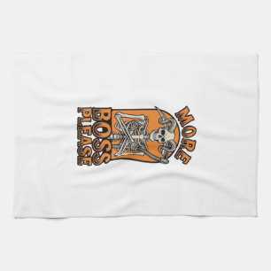 Lustiger Chef-Skelett Vintage-Halloween-Shirt_1 Geschirrtuch
