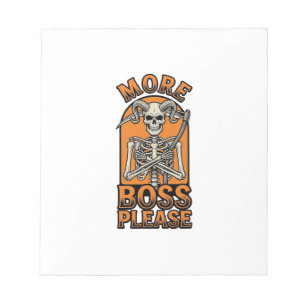 Lustiger Chef-Skelett Vintage-Halloween-Shirt_1 Notizblock