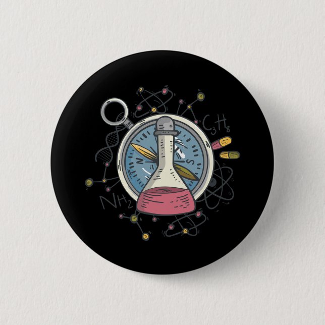 Lustiger Chemie-Wissenschafts-Witz Button (Vorderseite)