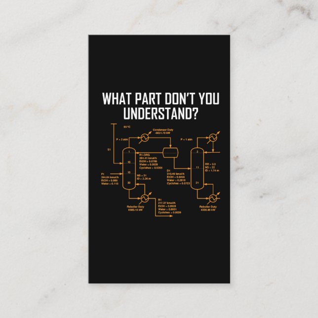 Lustiger Chemieingenieur - Industriechemie Visitenkarte (Vorderseite)