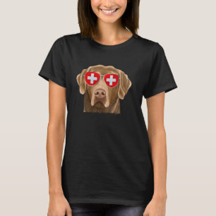 Lustiger Chesapeake Bay Retriever Hund Schweiz Fla T-Shirt