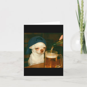 Lustiger Chihuahua-Bier-Meme-Hund-Reaktion-Humor L Karte