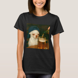 Lustiger Chihuahua-Bier-Meme-Hund-Reaktionshumor L T-Shirt