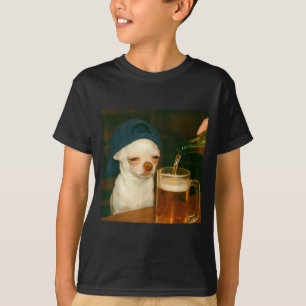 Lustiger Chihuahua-Bier-Meme-Hund-Reaktionshumor L T-Shirt