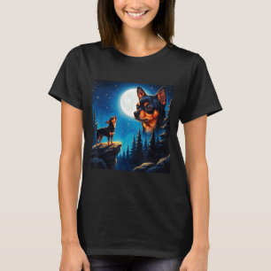 Lustiger Chihuahua heult den Mond an Haustier Hund T-Shirt