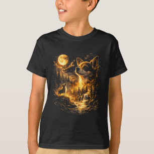 Lustiger Chihuahua heult Mond Meme Vintage T-Shirt