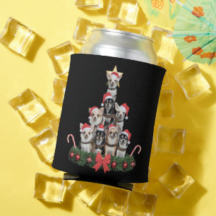 Lustiger Chihuahua-Hund Weihnachtsbaum Weihnachten Dosenkühler