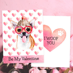 Lustiger Chihuahua Ich Wuffe Dich Hund Valentinsta Feiertagskarte