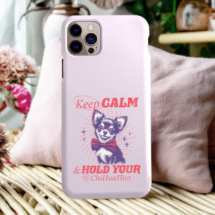 Lustiger Chihuahua im Vintage-Stil mit rosa Fliege Case-Mate iPhone Hülle