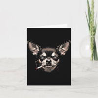 Lustiger Chihuahua-Meme Hund raucht Zigarette Männ