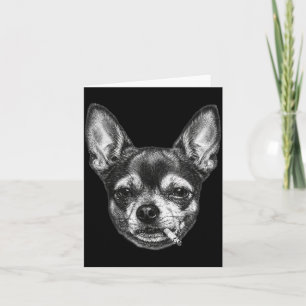 Lustiger Chihuahua-Meme Vintage-Hund raucht Zigare Karte