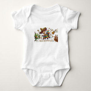 Lustiger Chihuahua Reitet Piñata Fiesta Geburtstag Baby Strampler