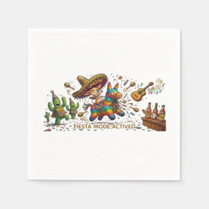 Lustiger Chihuahua Reitet Piñata Fiesta Geburtstag Serviette