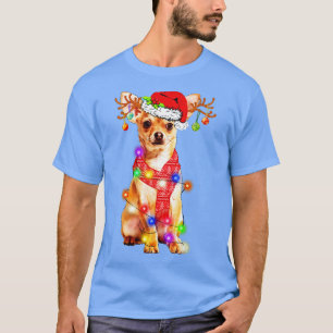 Lustiger Chihuahua-Weihnachtsmannhut Weihnachtsbel T-Shirt