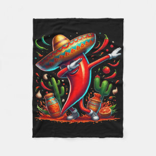 Lustiger Chili Dabbing Heißer Pfeffer Sombrero Cin Fleecedecke