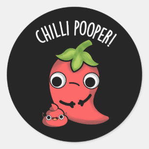 Lustiger Chili-Pooper-Pfeffer-Wortwitz Runder Aufkleber