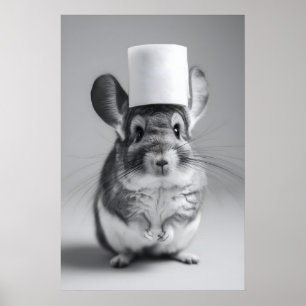 Lustiger Chinchilla-Badezimmer-Druck, Toilettenpap Poster