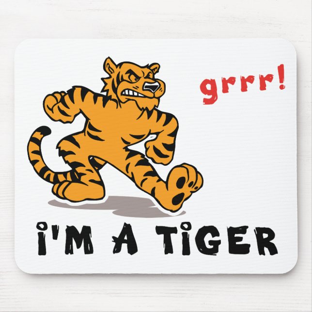 Lustiger chinesischer Tierkreis-Tiger Mousepad (Vorne)