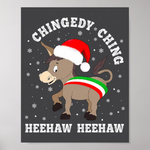 Lustiger Chingedy Ching Hee Haw Weihnachtsmann Fro Poster