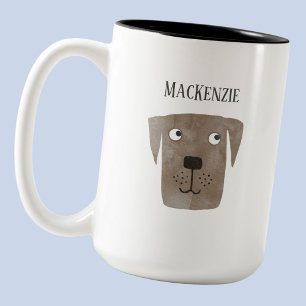 Lustiger Chocolate Labrador Retriever Hund Persona Zweifarbige Tasse