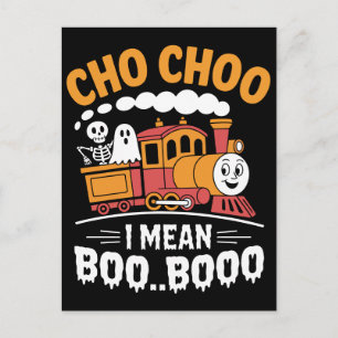 Lustiger Choo Choo Ich meine Boo Booo Zug & Geist Postkarte