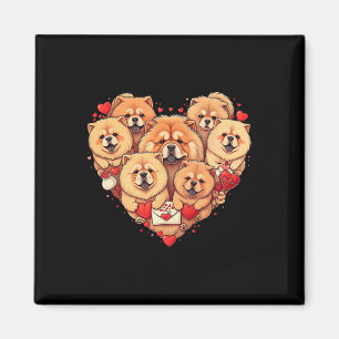 Lustiger Chow Chow Herz Valentinstag Chow Chow Dam Magnet