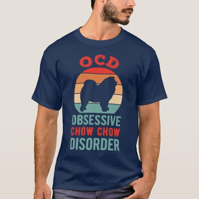 Lustiger Chow-Chow Retro T-Shirt (Vorderseite)