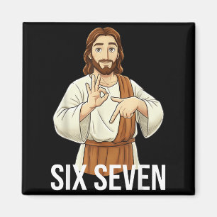 Lustiger Christ Jesus Sechs Sieben 67 Glaube Humor Magnet