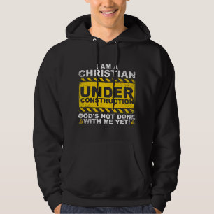 Lustiger Christ Unter Konstruktion Katholische Män Hoodie