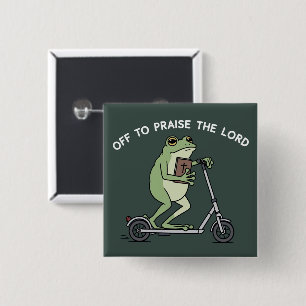Lustiger christlicher Frosch, der den Herrn lobt,  Button
