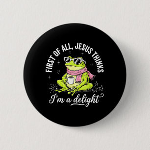 Lustiger christlicher Frosch, der Erste von Jesus Button