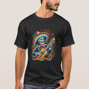 Lustiger Cinco De Mayo Skelett Schädel Fiesta Somb T-Shirt