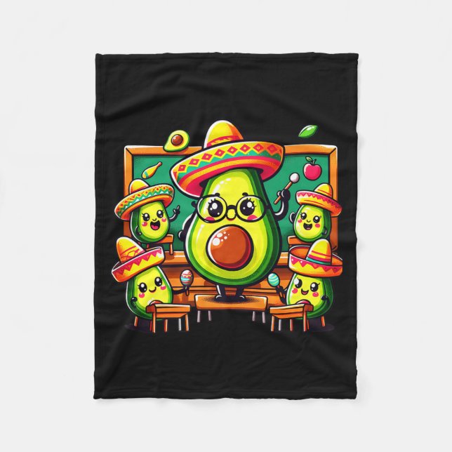Lustiger Cinco de Mayo süßer Avocado Lehrer &Funn Fleecedecke (Vorderseite)