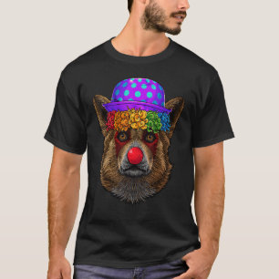 Lustiger Clown Corgi Zirkus Karneval Kostüm Hund T T-Shirt