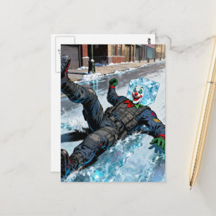 Lustiger Clown-Eiswürfel fällt auf Eis  Postkarte