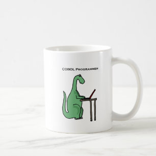 Lustiger COBOL-Programmierer-Dinosaurier Kaffeetasse