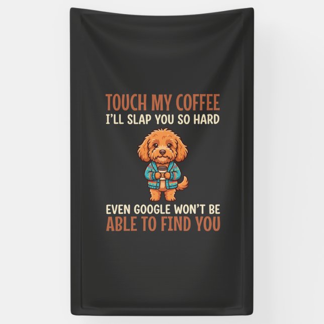 Lustiger Cockapoo Kaffeeliebhaber Banner (Vertikal)