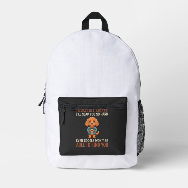 Lustiger Cockapoo Kaffeeliebhaber Bedruckter Rucksack (Vorderseite)