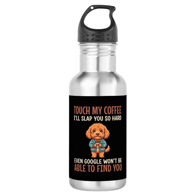 Lustiger Cockapoo Kaffeeliebhaber Edelstahlflasche (Vorderseite)
