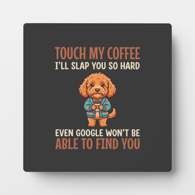 Lustiger Cockapoo Kaffeeliebhaber Fotoplatte (Vorderseite)