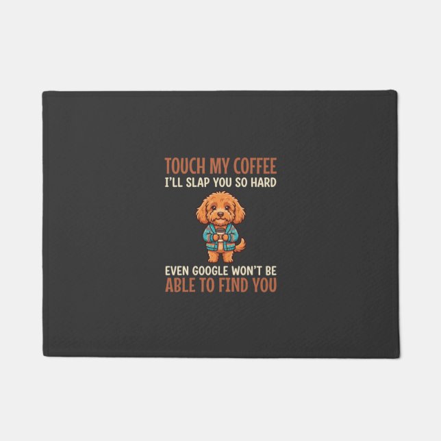 Lustiger Cockapoo-Kaffeeliebhaber Fußmatte (Vorderseite)