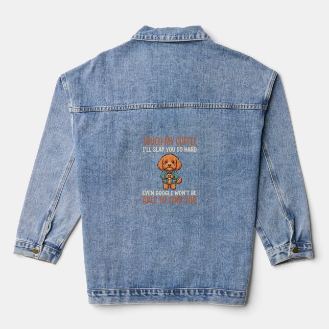 Lustiger Cockapoo Kaffeeliebhaber Jeansjacke (Rückseite)