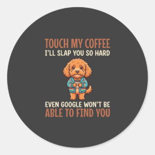 Lustiger Cockapoo Kaffeeliebhaber Runder Aufkleber