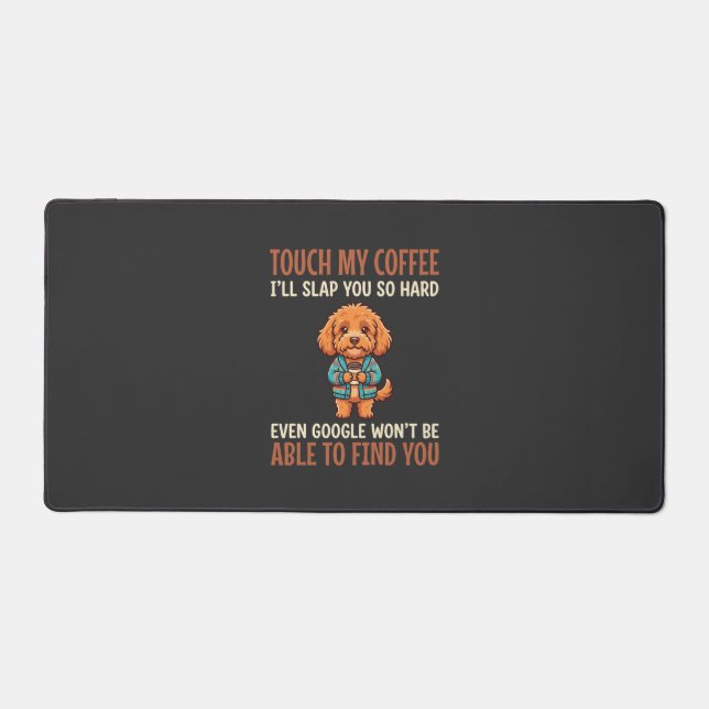 Lustiger Cockapoo-Kaffeeliebhaber Schreibtischunterlage (Vorderseite)