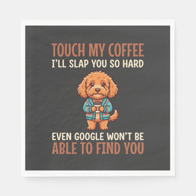 Lustiger Cockapoo Kaffeeliebhaber Serviette (Vorderseite)